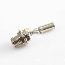 Threaded MCX Connector MCX Bulkhead Jack Straight Stainless Steel Nickel Plated Through the Wall 50Ω Threaded MCX Connector MCX Bulkhead Jack Straight Stainless Steel Nickel Plated Through the Wall 50Ω