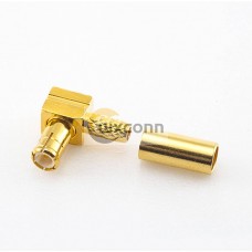 MCX Cable Assembly Crimp Connector Male Elbow Copper Gold-plated 50Ω MCX Cable Assembly Crimp Connector Male Elbow Copper Gold-plated 50Ω
