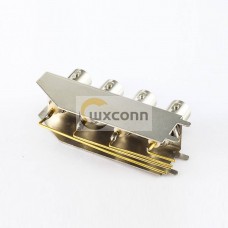 90 Degree BNC Connector for PCB Four Rows Female Through Hole 50ohm 90 Degree BNC Connector for PCB Four Rows Female Through Hole 50ohm