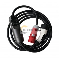 Portable Level 2 Charger EVSE Type2 plug 32A ev 3 phase charger with Red CEE Plug Portable Level 2 Charger EVSE Type2 plug 32A ev 3 phase charger with Red CEE Plug