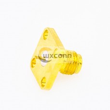 SMA Connector Female Panel Mount 4 Holes Flange Welding Plate for PCB Mount