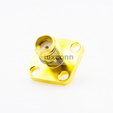 SMA Female Panel Mount Connector Female Straight 4 Holes Flange Solder Cup for Cable SMA Female Panel Mount Connector Female Straight 4 Holes Flange Solder Cup for Cable