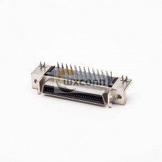 50 Pin Female Connector SCSI 90 Degree Staking Type Through Hole for PCB Mount 50 Pin Female Connector SCSI 90 Degree Staking Type Through Hole for PCB Mount