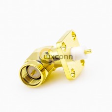 SMA 4 Holes Male Connector 90 Degree Flange Mount Welding Plate for PCB Mount SMA 4 Holes Male Connector 90 Degree Flange Mount Welding Plate for PCB Mount