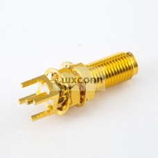 PCB SMA Connector Female Straight DIP Type Panel Mount Front Bulkhead PCB SMA Connector Female Straight DIP Type Panel Mount Front Bulkhead