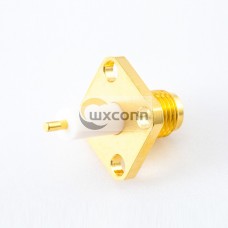PCB Mount Welding Plate SMA Connector Female Straight Panel Mount 4 Holes Flange PCB Mount Welding Plate SMA Connector Female Straight Panel Mount 4 Holes Flange