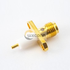 Welding Plate PCB Mount SMA Connector Female  180 Degree 2 Holes Flange