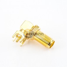 SMA Female Right Angle PCB Mount Connector Through Hole Front Bulkhead SMA Female Right Angle PCB Mount Connector Through Hole Front Bulkhead