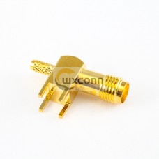 SMA Connector DIP Type Female 90 Degree PCB Mount Crimp for RG316/RG174/LMR100