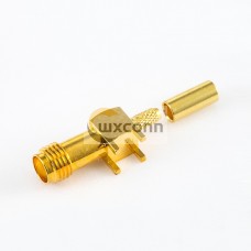SMA DIP Type Connector Female 90 Degree PCB Mount Crimp for RG316/RG174/LMR100 SMA DIP Type Connector Female 90 Degree PCB Mount Crimp for RG316/RG174/LMR100
