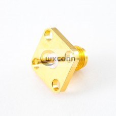 SMA Connector PCB Mount Welding Plate Female 180 Degree 4 Holes Flange SMA Connector PCB Mount Welding Plate Female 180 Degree 4 Holes Flange