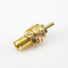 SMA Connector Thread Panel Mount Female 180 Degree Front Bulkhead Crimp With Solder for 1.13MM Cable SMA Connector Thread Panel Mount Female 180 Degree Front Bulkhead Crimp With Solder for 1.13MM Cable