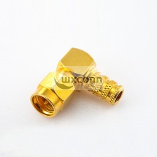 Male SMA Connector RG58 90 Degree Crimp for RG58/RG142/SYV50-3