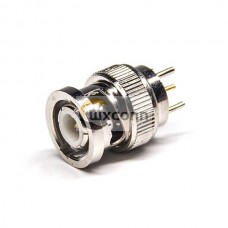 BNC Through Hole Male Connector 180 Degree for PCB Mount BNC Through Hole Male Connector 180 Degree for PCB Mount