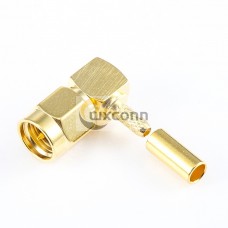 RG174/RG316/LMR100 SMA Connector Male Right Angle Crimp Type RG174/RG316/LMR100 SMA Connector Male Right Angle Crimp Type
