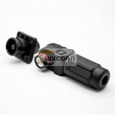 High Current Waterproof Connector Right Angle Plug and Socket IP65 120A Busbar Lug 8mm Black Plastic High Current Waterproof Connector Right Angle Plug and Socket IP65 120A Busbar Lug 8mm Black Plastic