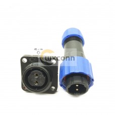 IP68 Connector SP17 male Plug & FeMale Socket 4 hole flange panel mount SP17 2 pin Connector IP68 Connector SP17 male Plug & FeMale Socket 4 hole flange panel mount SP17 2 pin Connector
