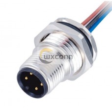 M12 4Pin A-Coding Male Panel Mount Connectoe Waterproof Straight Shiled Cable Assembly 1M AWG22 Electronic Wires M12 4Pin A-Coding Male Panel Mount Connectoe Waterproof Straight Shiled Cable Assembly 1M AWG22 Electronic Wires