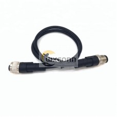 10pcs Extension M12 Cordsets 4Pin A-Coding Male To Female Straight Connector Molded 0.5M AWG22 PVC Black Cable