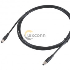 M5 Molding Cable Plug Double Ended Cordset Waterproof Non-Shield M5 4Pin Female Plug To 4Pin Male Plug With 1M 26AWG Wire
