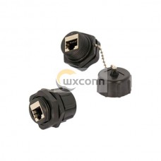 Cat6 RJ45 Shielded Industrial Panel Mount Bulkhead Female Thru Coupler IP67 Waterproof Dust Cap Network Connectors Black Cat6 RJ45 Shielded Industrial Panel Mount Bulkhead Female Thru Coupler IP67 Waterproof Dust Cap Network Connectors Black