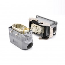 Heavy Duty Connectors H10B Surface Mounting Female Butt-joint Male 24Pin Silver Plating Size M32 Entry