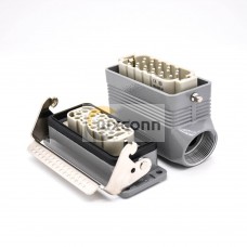 Heavy Duty Power Connector Hasp H16B Female Butt-joint Male 20Pin Silver Plating Size M32 Bulkhead Mounting Heavy Duty Power Connector Hasp H16B Female Butt-joint Male 20Pin Silver Plating Size M32 Bulkhead Mounting