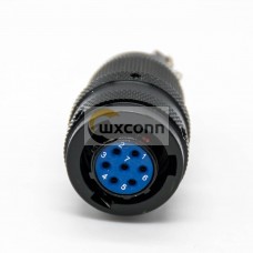 Y11P Circular Electric Connector 7Pin Male Butt-Joint Female Straight Panel Mount Cable Solder Cup Solder 4 Hole Flange