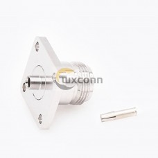 Connector Flange Mount Type N Female Straight 4 Hole Flange Solder for Semi-rigid 141 cable