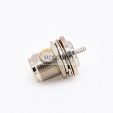 N Type Bulkhead  Waterproof  Female Straight Crimp for RG174 RG316