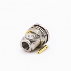 N Bulkhead Connector Waterproof Female Straight Solder for Semi-rigid 141 Cable N Bulkhead Connector Waterproof Female Straight Solder for Semi-rigid 141 Cable