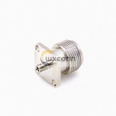 N Connector Female Straight 4 Hole Flange Solder for Semi-rigid 086 Cable N Connector Female Straight 4 Hole Flange Solder for Semi-rigid 086 Cable