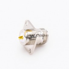 Connector N Female 4 Hole Flange Straight Solder Cup for Cable Connector N Female 4 Hole Flange Straight Solder Cup for Cable
