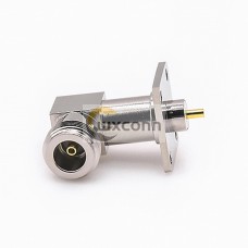N Type Connector Elbow Female Welding Plate 4 Hole Flange Solder for Cable N Type Connector Elbow Female Welding Plate 4 Hole Flange Solder for Cable