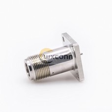 N Type RF Connector Female Straight 4 Hole Flange Solder Cup for Cable N Type RF Connector Female Straight 4 Hole Flange Solder Cup for Cable