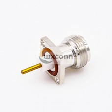 Connector N Jack Welding Plate 4 Hole Flange Waterproof Straight Solder for PCB Mount