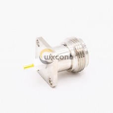 N Connector Jack (Female) Welding Plate 4 Hole Flange Straight Solder Cup for PCB Mount N Connector Jack (Female) Welding Plate 4 Hole Flange Straight Solder Cup for PCB Mount