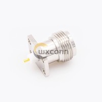 Connector N Jack Welding Plate 4 Hole Flange Straight Solder for PCB Mount