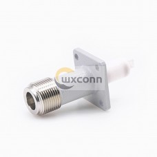 Coax Connector N Type 4 Hole Flange Female Straight Solder for Cable Coax Connector N Type 4 Hole Flange Female Straight Solder for Cable