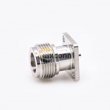 Connector N Coax Straight Female 4 Hole Flange Solder for Cable Connector N Coax Straight Female 4 Hole Flange Solder for Cable