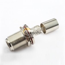 N Type Connector RG214 Waterproof Bulkhead Female Straight Crimp for Cable