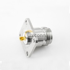 Jack N Type Straight 4 Hole Flange Solder Cup for Cable Jack N Type Straight 4 Hole Flange Solder Cup for Cable
