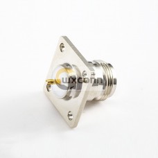 75 Ohm N Type Connector Straight Female 4 Hole Flange Solder Cup for Cable 75 Ohm N Type Connector Straight Female 4 Hole Flange Solder Cup for Cable