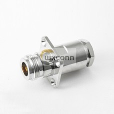 Connector N RG213 Female Straight 4 Hole Flange Clamp for SYV50-7 Connector N RG213 Female Straight 4 Hole Flange Clamp for SYV50-7
