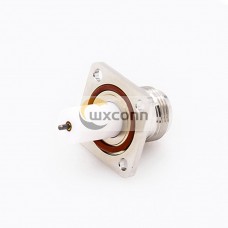 Connector N Type 4 Hole Flange Waterproof Straight Female Solder for PCB Mount Connector N Type 4 Hole Flange Waterproof Straight Female Solder for PCB Mount