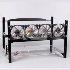 6 GPU Mining Case Aluminum Open Air Miner Frame Mining Rig Case ETH BTC Ethereum With 4 Fan 6 GPU Mining Case Aluminum Open Air Miner Frame Mining Rig Case ETH BTC Ethereum With 4 Fan