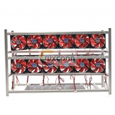16 GPU Steel Coin Miner Mining Frame Steel Case LED Light With 24 Fans For ETH ZEC/BTB 16 GPU Steel Coin Miner Mining Frame Steel Case LED Light With 24 Fans For ETH ZEC/BTB