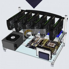 Aluminum Open Air Frame Mining Miner Rig Case Stackable For 6 GPU ETH Ethereum Aluminum Open Air Frame Mining Miner Rig Case Stackable For 6 GPU ETH Ethereum
