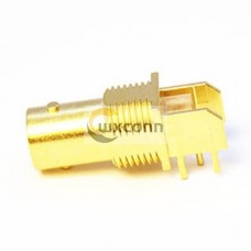 Gold Plating BNC Connector Female Right Angled Through Hole for PCB Mount 8mm Gold Plating BNC Connector Female Right Angled Through Hole for PCB Mount 8mm