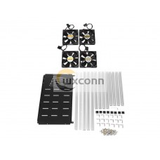 Aluminum 6 GPU Open Air Mining Rig Frame Case With 4 LED Fans For ETH Ethereum